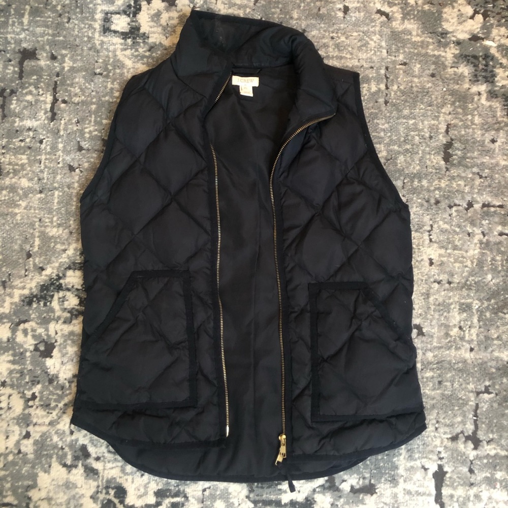 J Crew Factory Black XS Quilted Vest